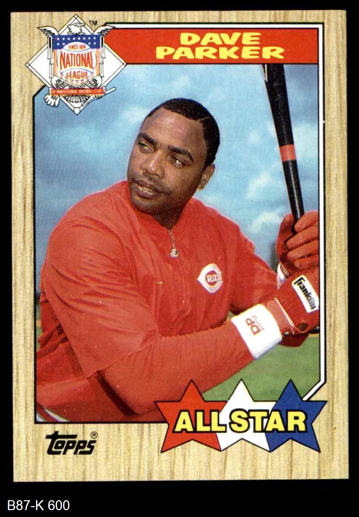 1987 Topps 600 All Star Dave Parker