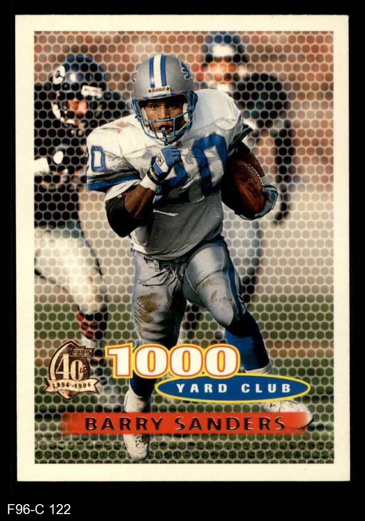 1996 Topps #122 1000 Yard Club Barry Sanders