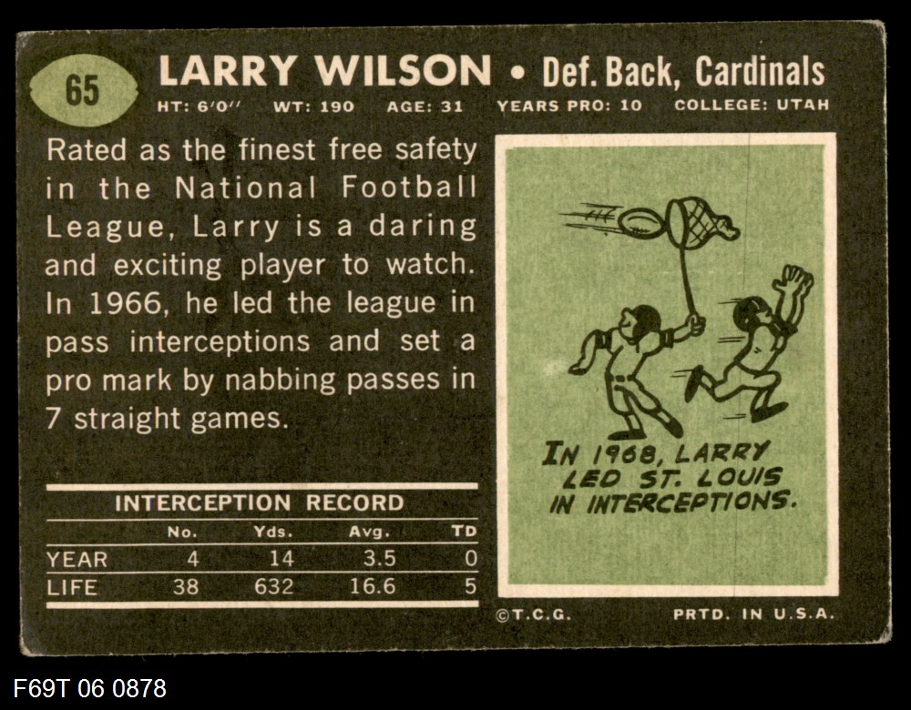1969 Topps St. Louis Cardinals Football Team Set Cardinals-FB 3 - VG | eBay