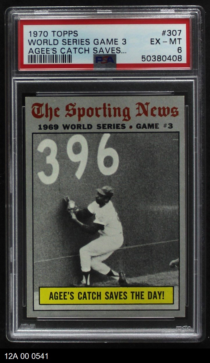 1970 Topps 307 Tommie Agee 1969 World Series Game 3 Agee's