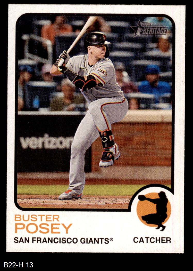 2022 Topps Heritage #13 Buster Posey 8 - NM/MT