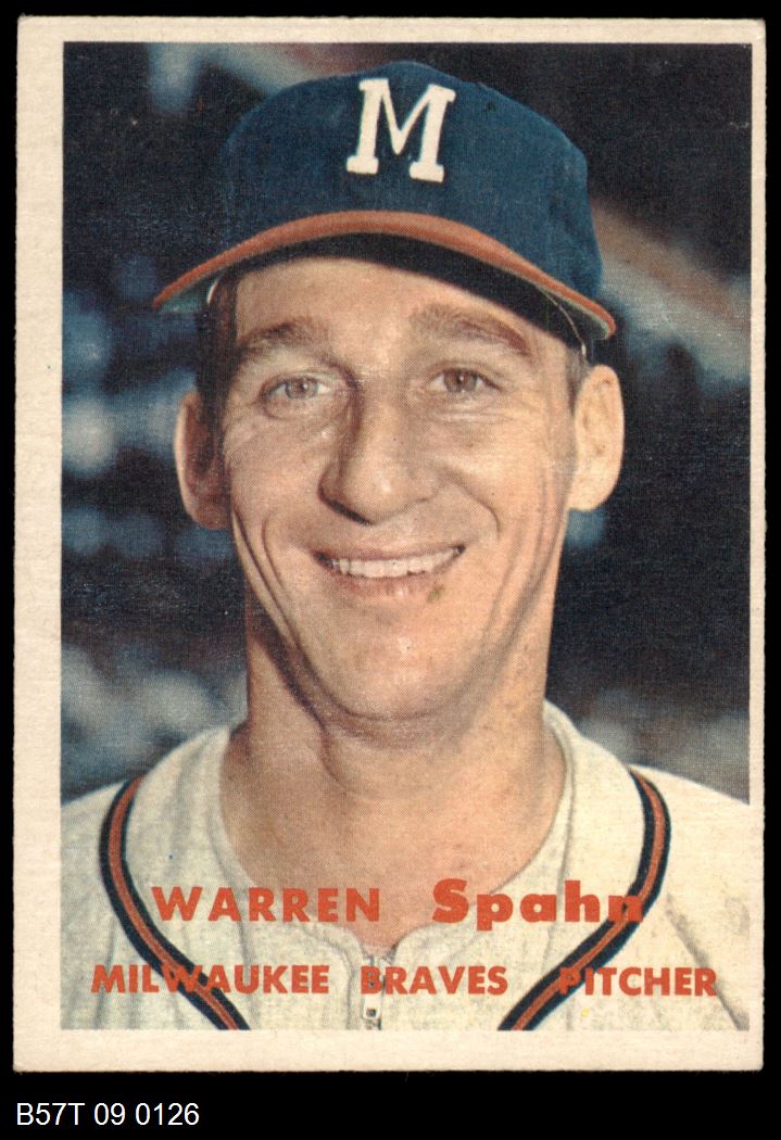 1957 Topps #90  Warren Spahn