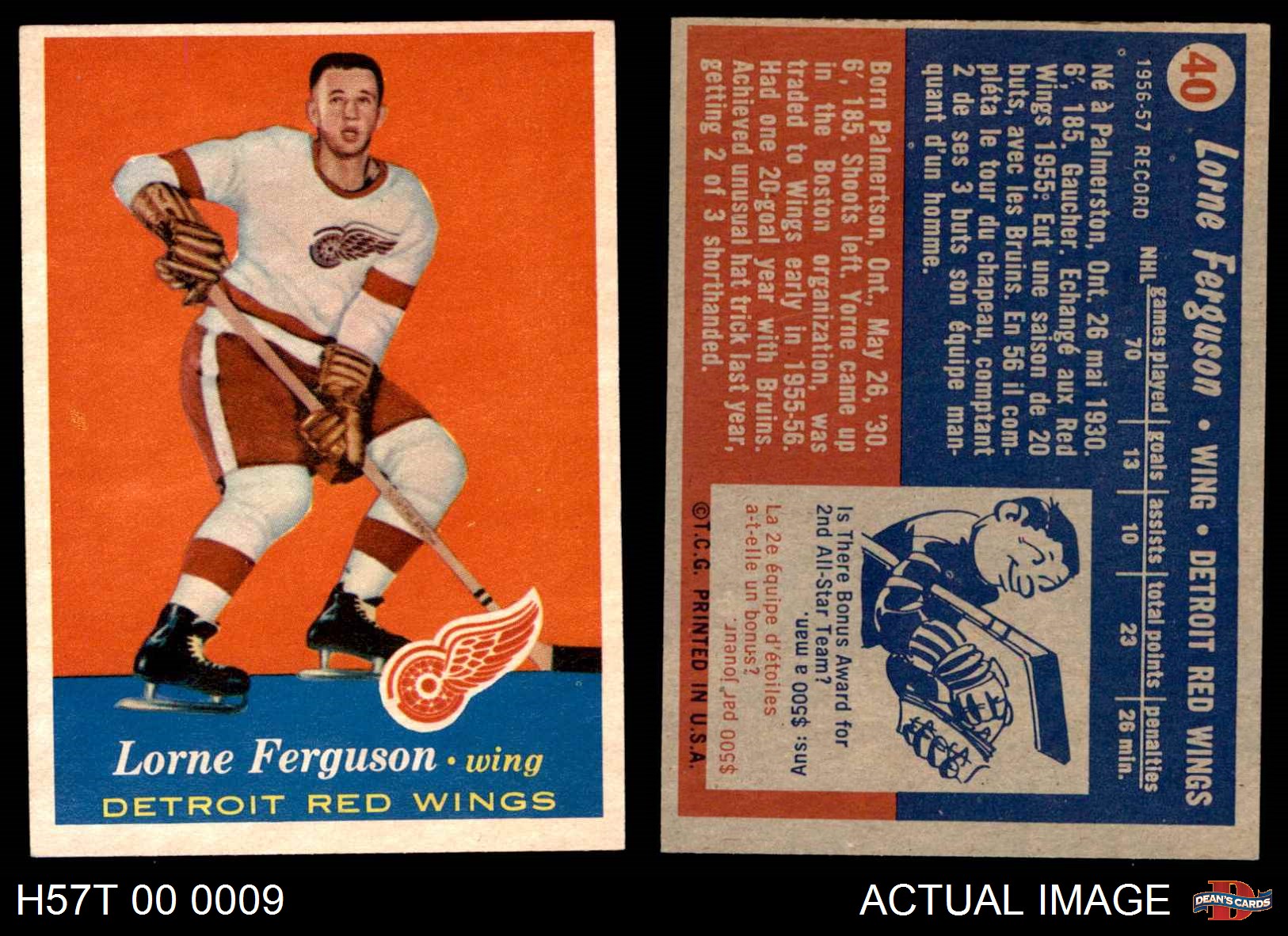 1957 Topps 40 Lorne Ferguson Red Wings 6 Ex Mt Ebay