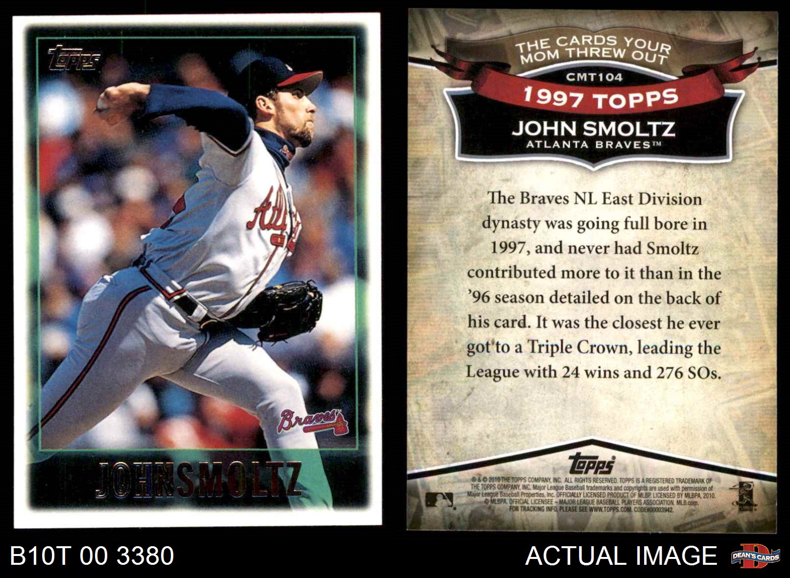 2010 Topps Cards Your Mom Threw Out #CMT-104 John Smoltz Baseball Card 