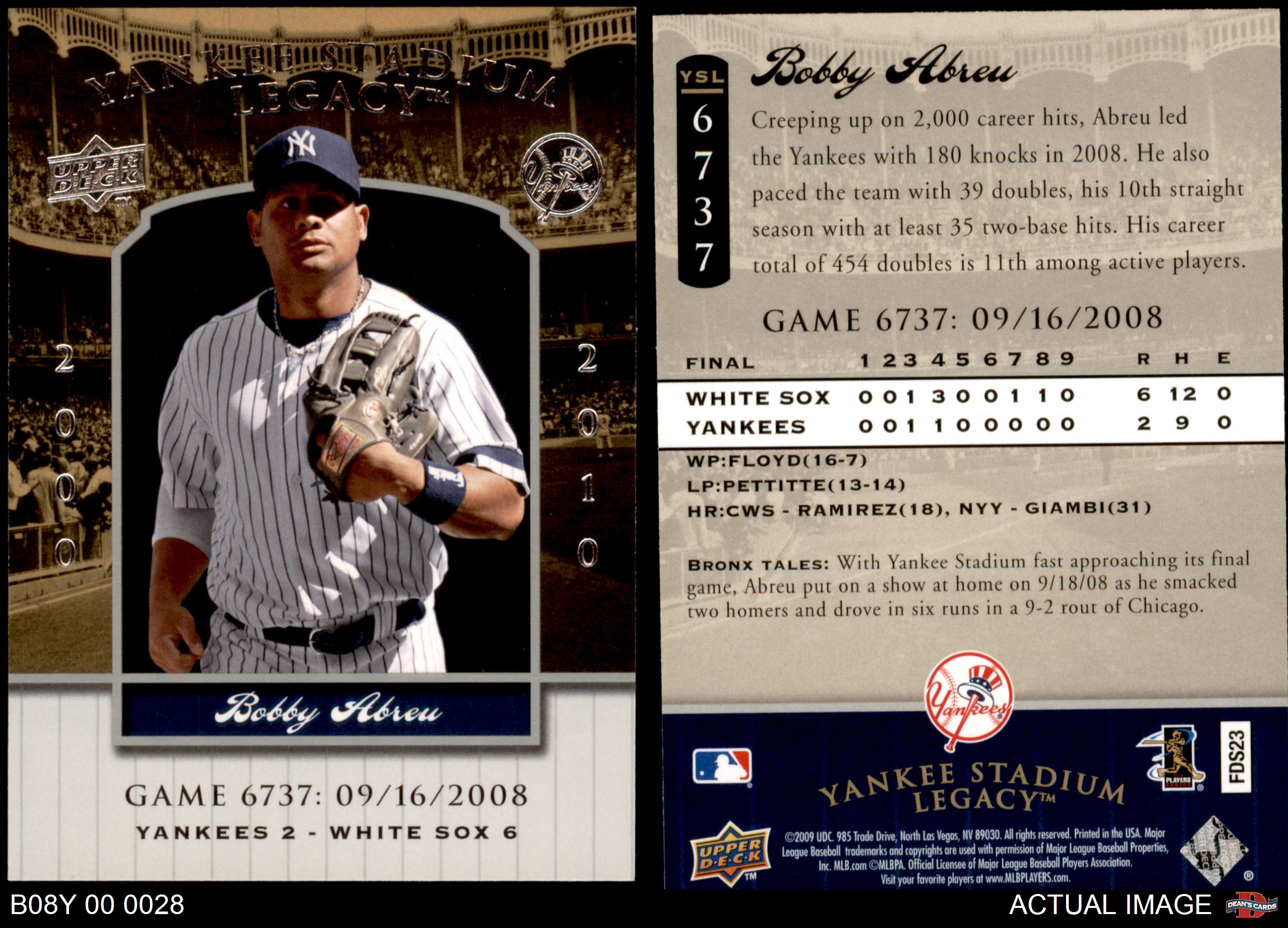 New York Yankees Bobby Abreu 2008 Spring Training Collectors #6 of 15 