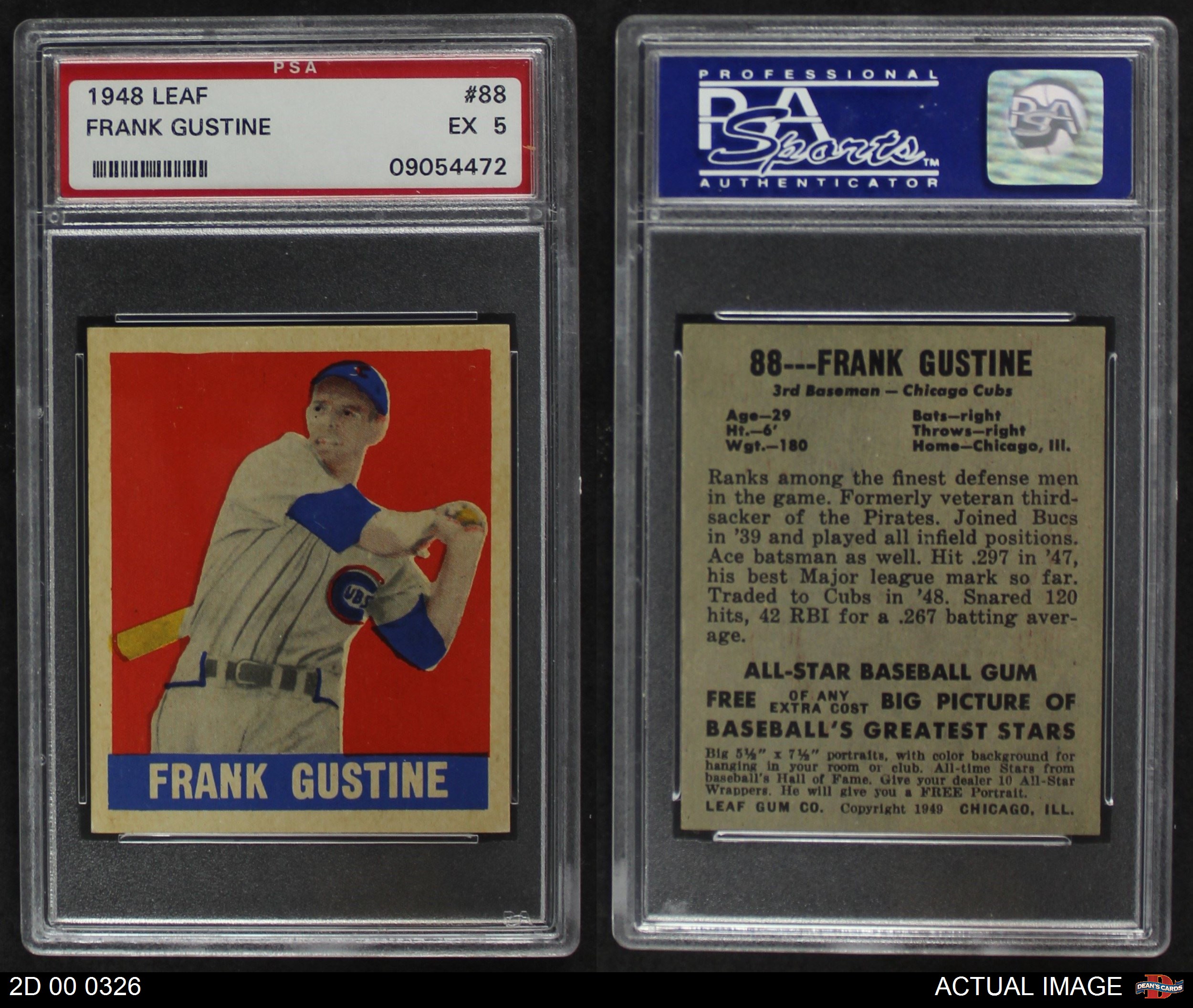 1948 Leaf #88 Frank Gustine Pirates PSA 5 - EX | eBay