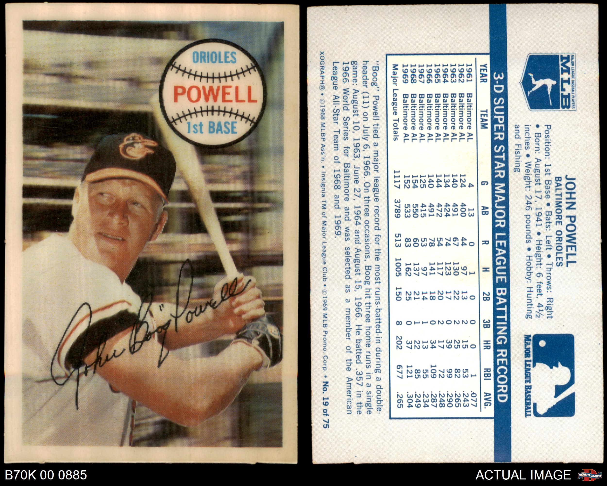 1970 Kellogg's #19 Boog Powell Orioles 5 - EX | eBay