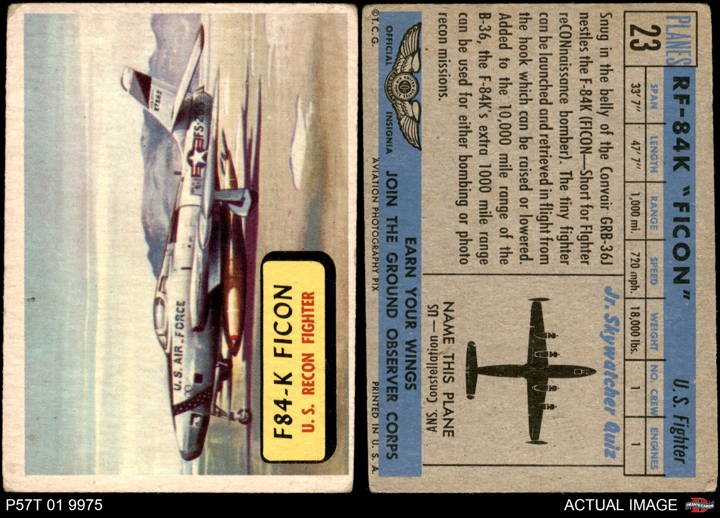 1957 Planes Series II Topps Vintage Card You Pick Singles #61-120 