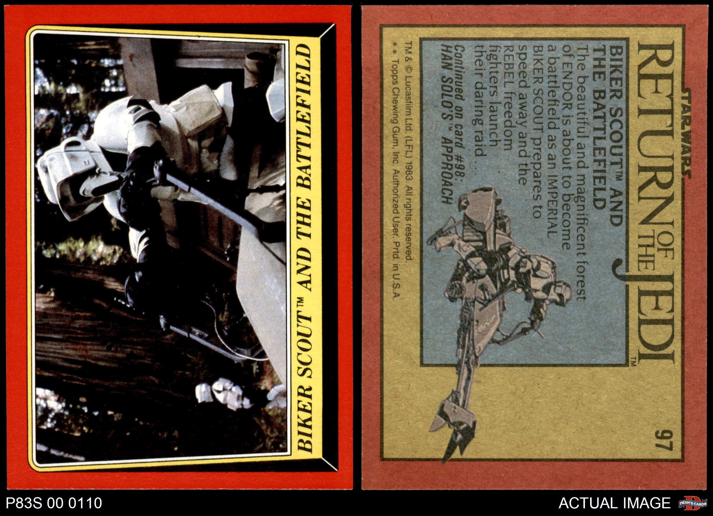 1983 Topps Star Wars Return of the Jedi #97 Biker Scout and the Battle 8 -  NM/MT | eBay