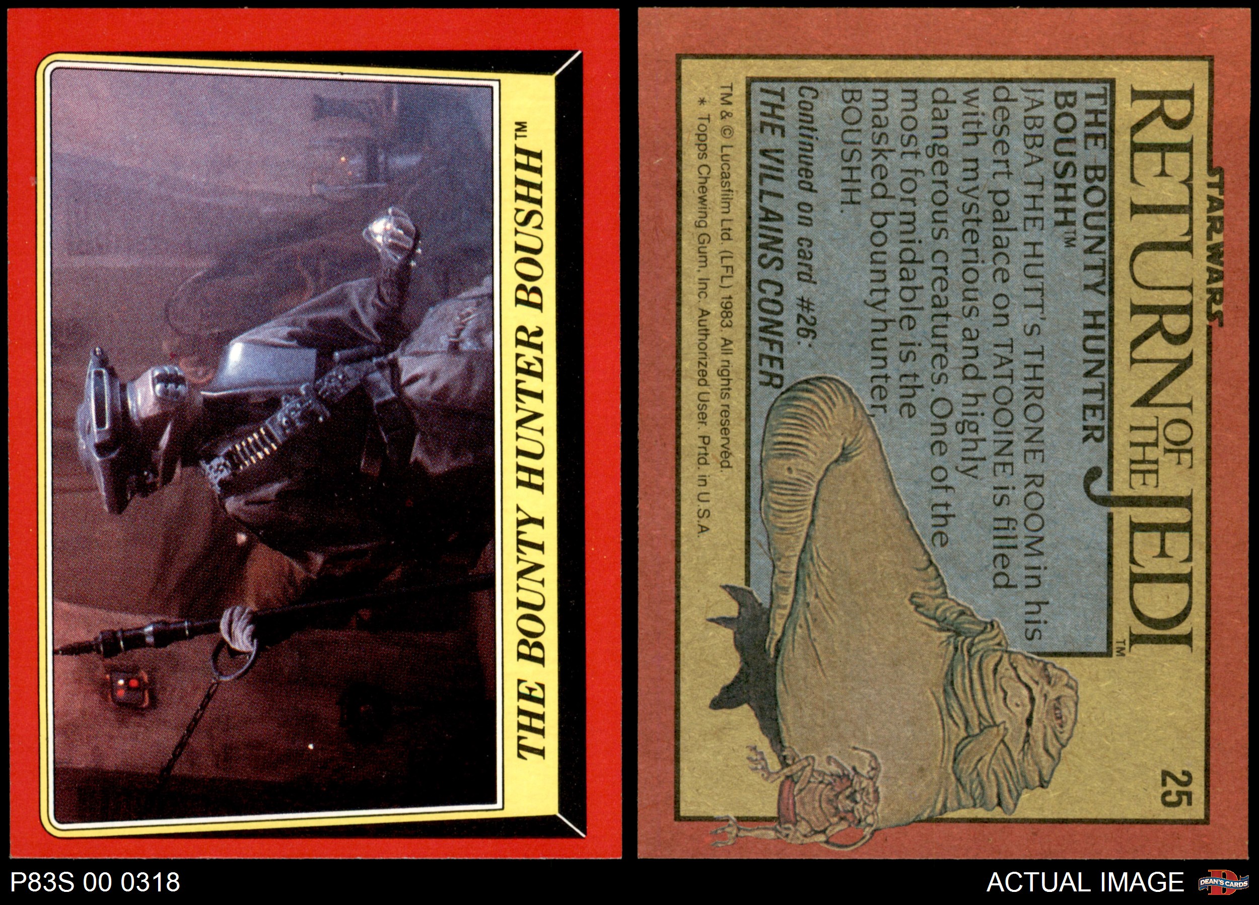 1983 Topps Star Wars Return of the Jedi #25 The Bounty Hunter Boushh 7 - NM  | eBay