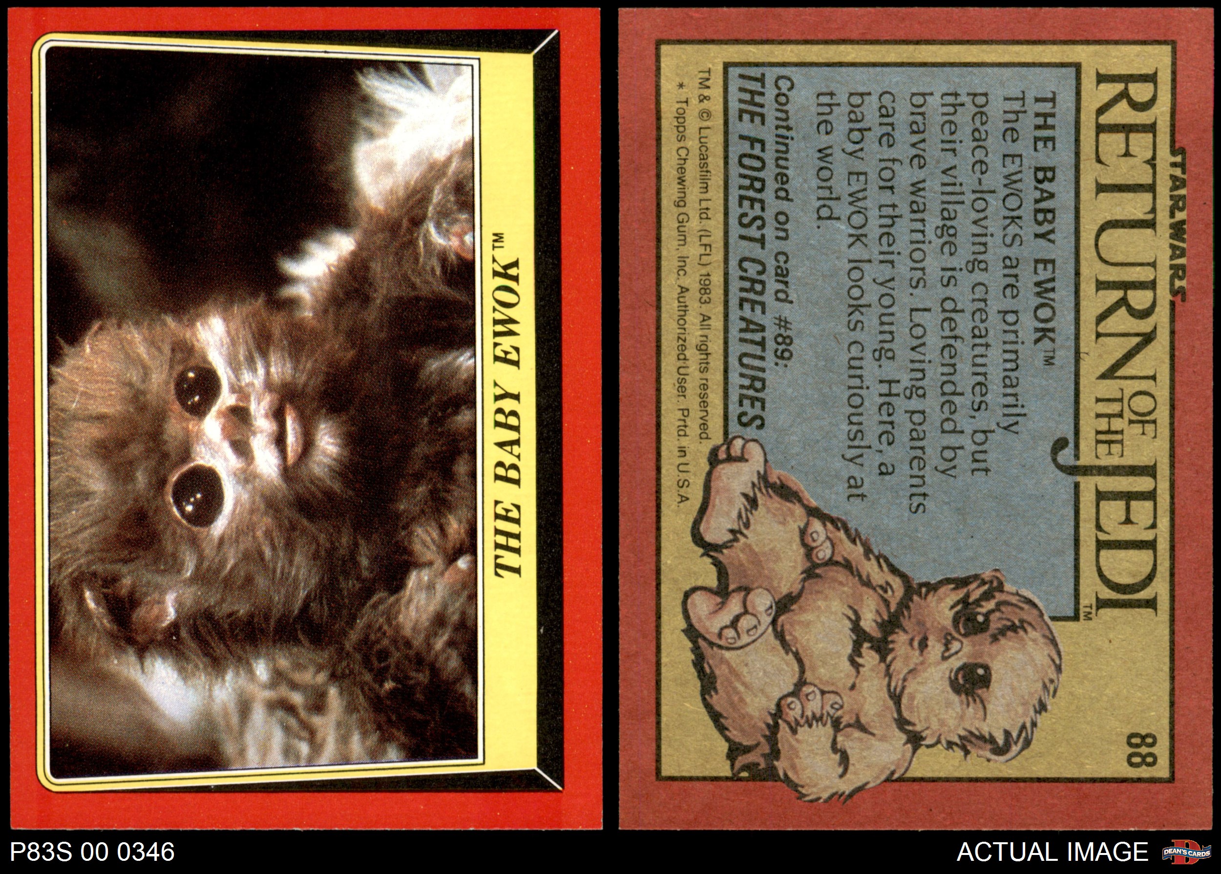 1983 Topps Star Wars Return of the Jedi #88 The Baby Ewok 7 - NM | eBay