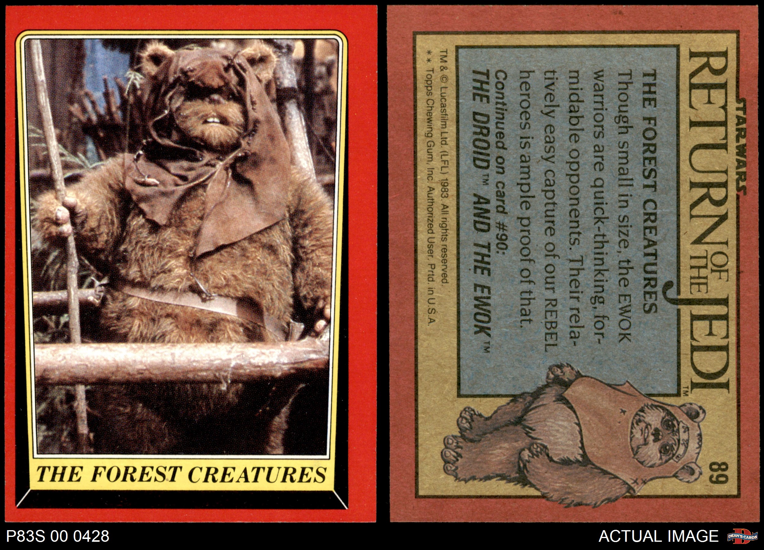 1983 Topps Star Wars Return of the Jedi #89 The Forest Creatures 6 - EX/MT  | eBay