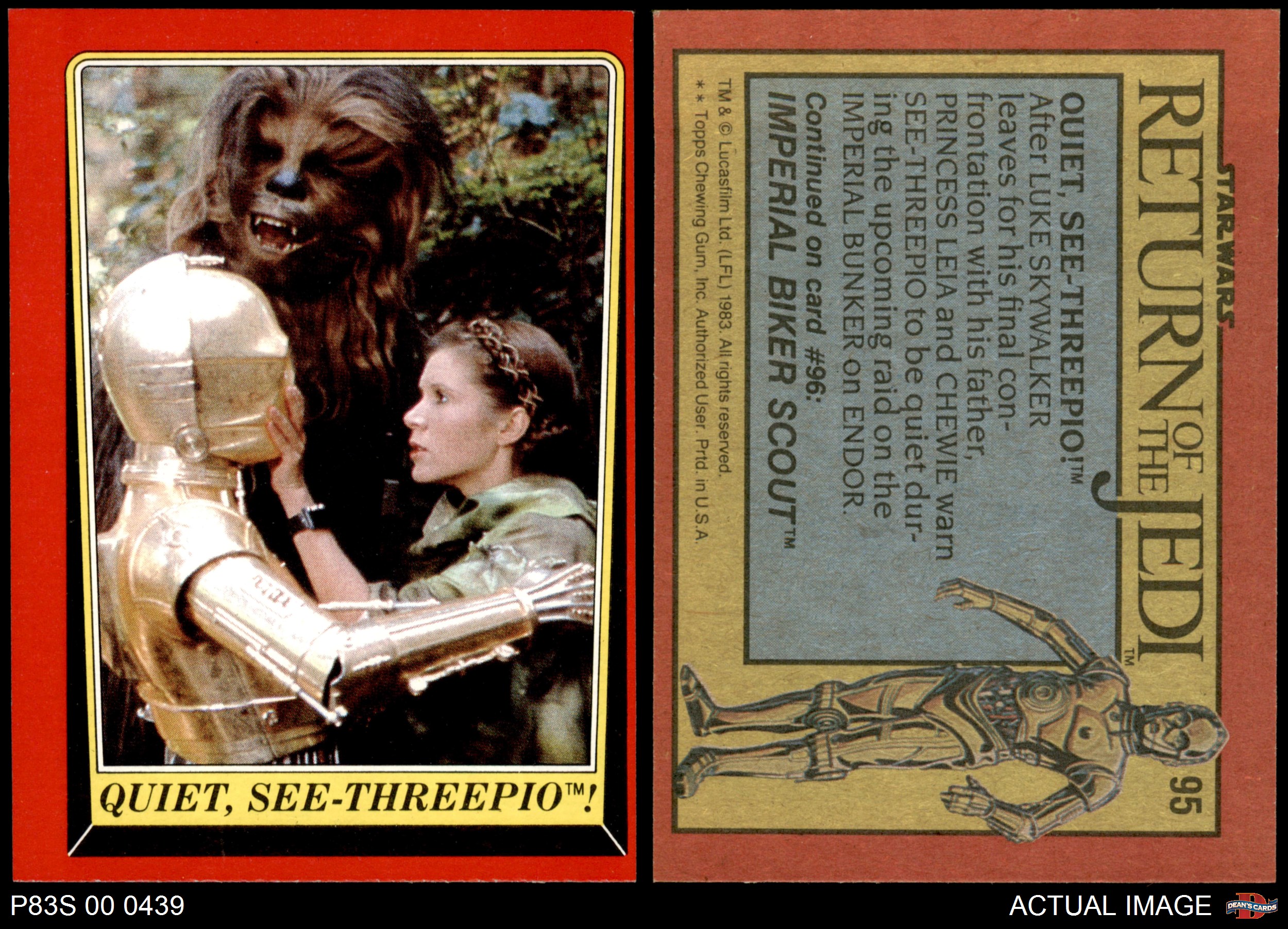 1983 Topps Star Wars Return of the Jedi #95 Quiet, See-Threepio! 5 - EX |  eBay