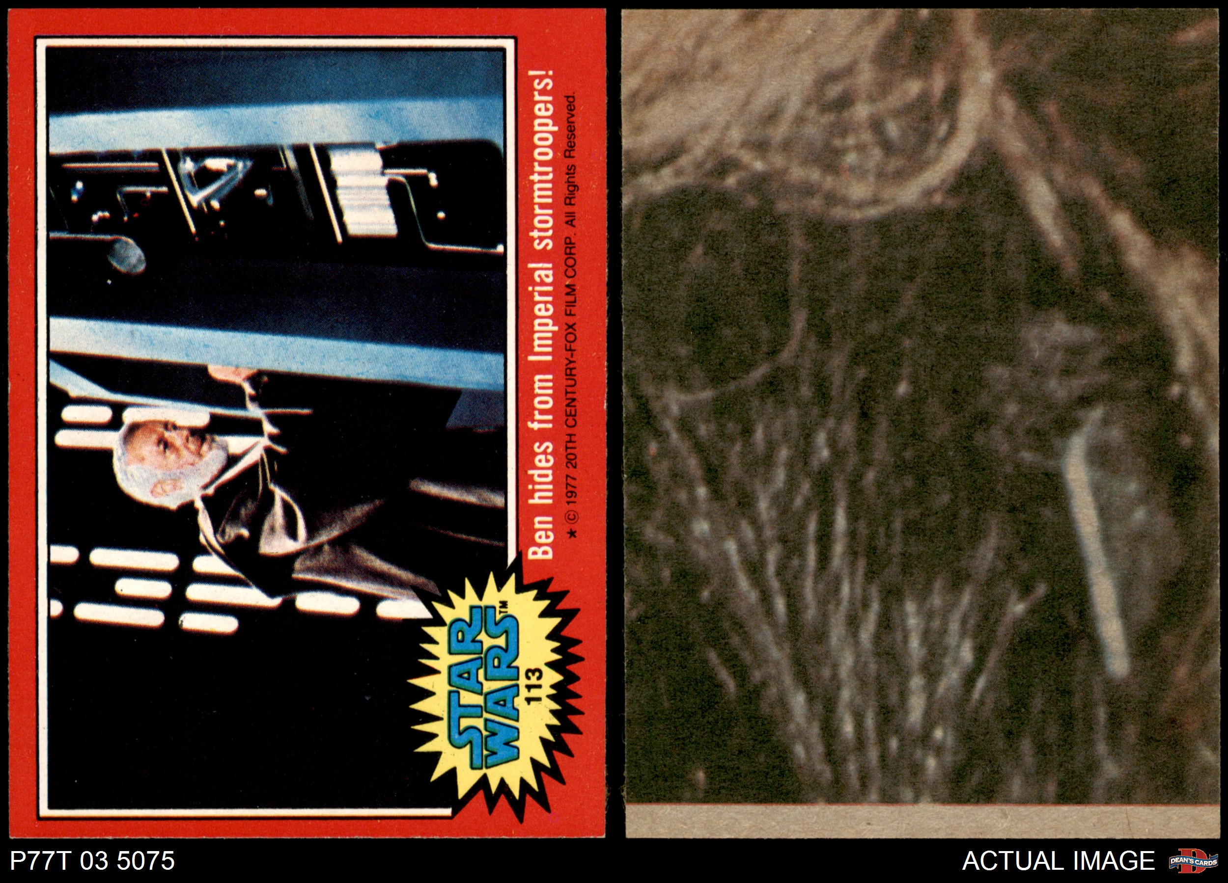 Red Details about   Star Wars Series 2 Topps 1977 Trading Card # 113 Ben Hides From Imperial 