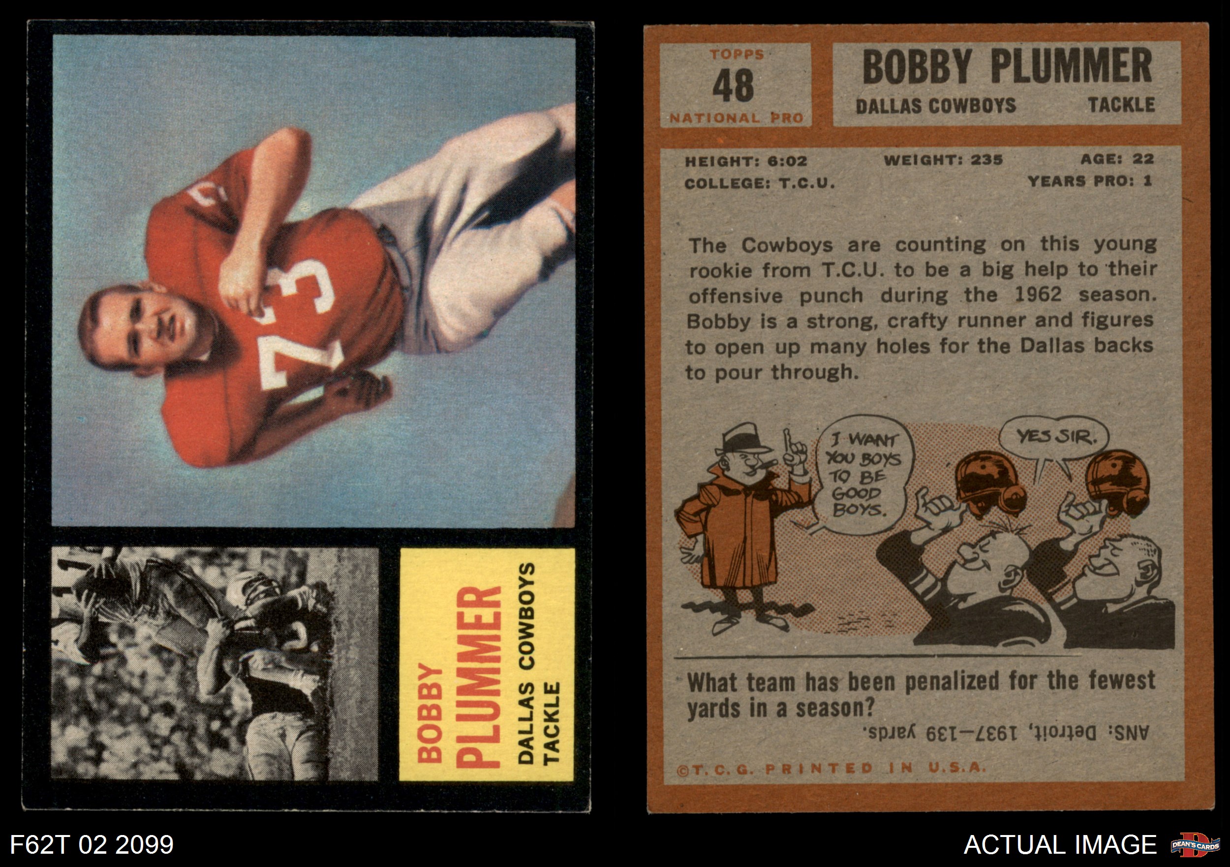1962 Topps 48 Bobby Plummer Cowboys Tcu 6 Ex Mt Ebay 1962 Topps 48 Bobby Plummer Cowboys Tcu 6 Ex Mt Ebay