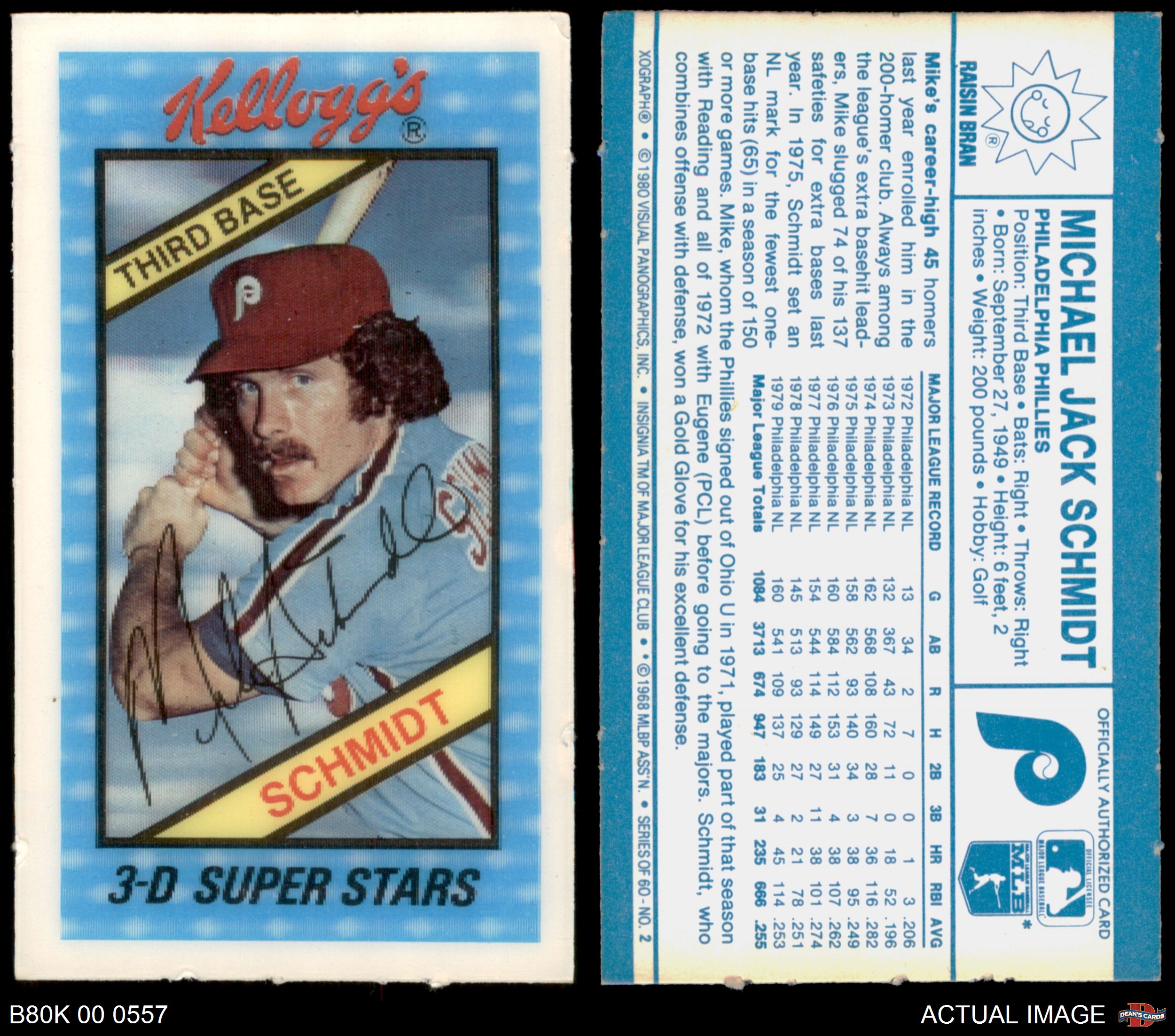 1980 Mike Schmidt #2  Kellogg's Baseball Card Unopened In Original Wrapper RARE 