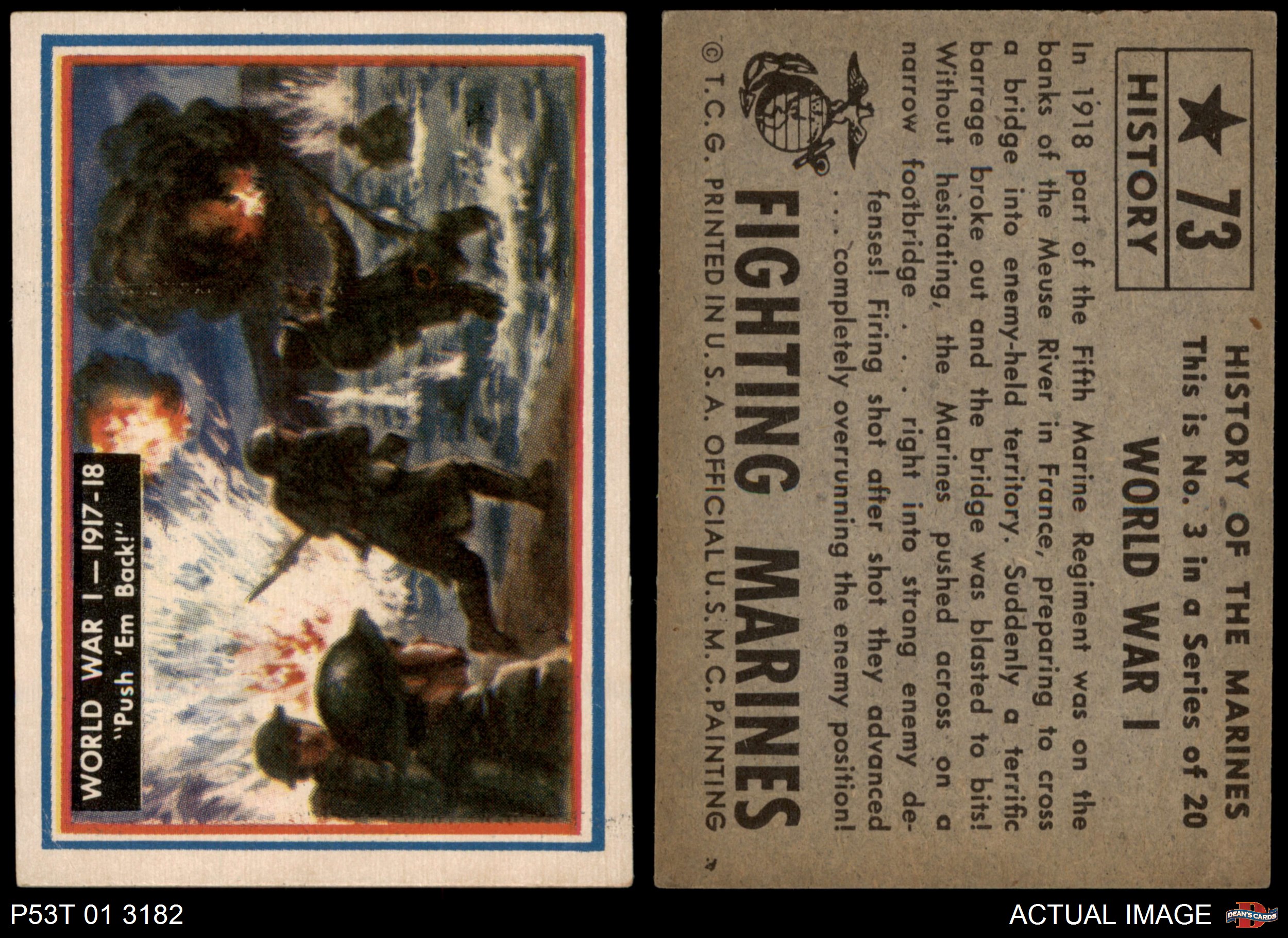 1953 Topps Fighting Marines 73 World War I 4 Vg Ex Ebay