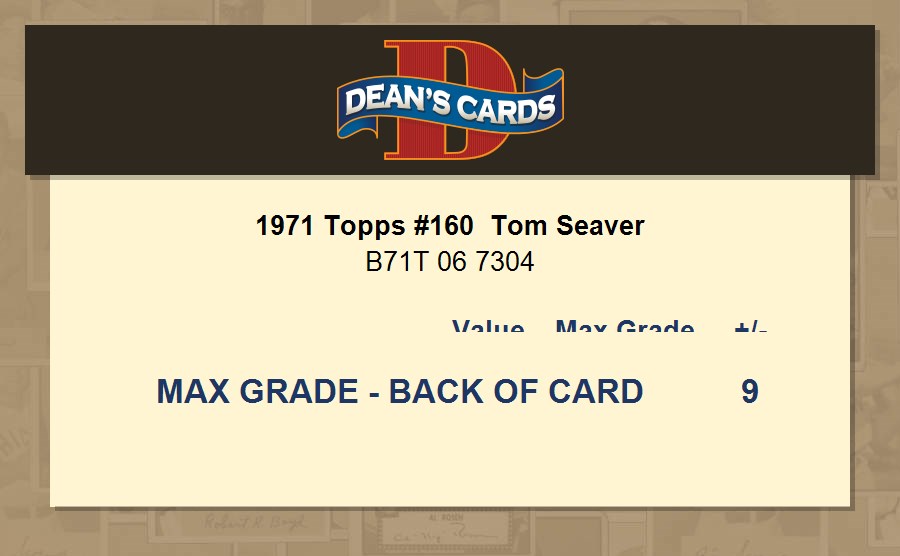 Tom Seaver 1971 Topps baseball Card #160