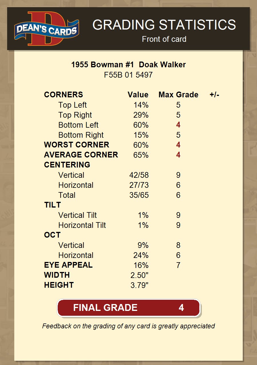 doak walker 1955 bowman Values - MAVIN