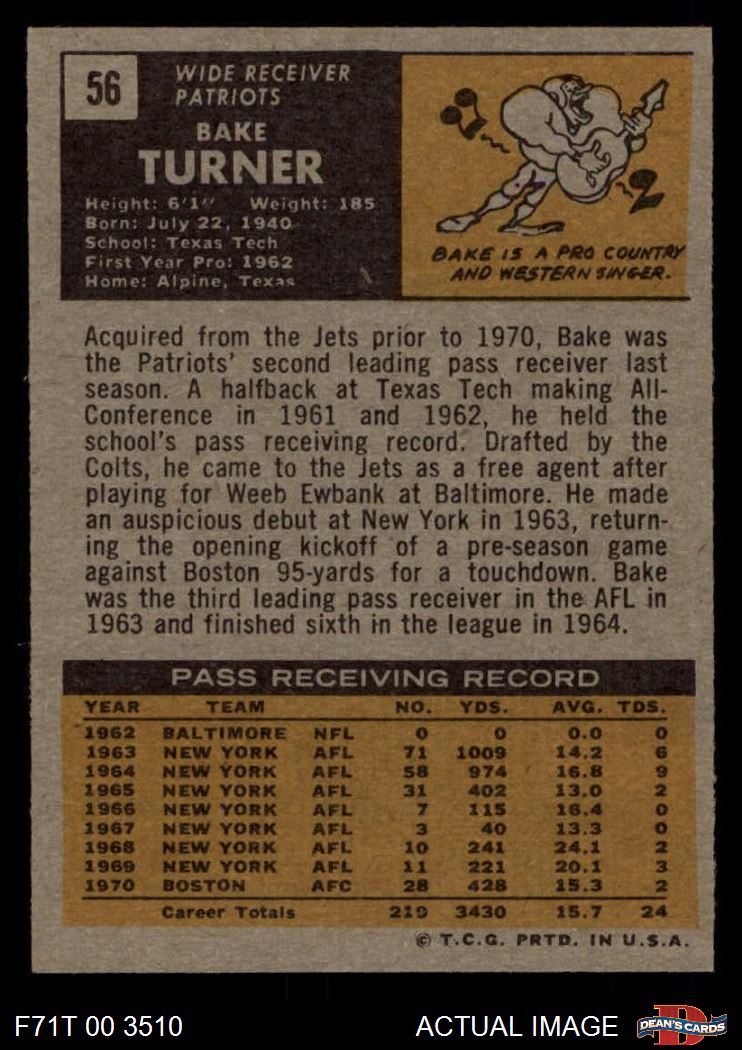1971 Topps #56 Bake Turner