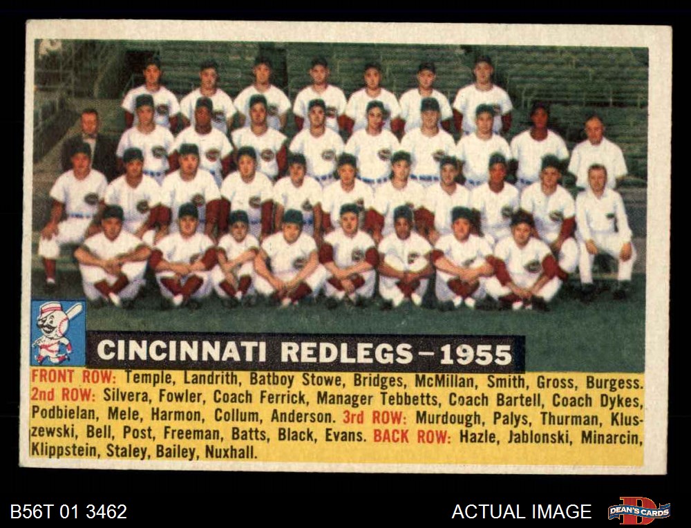 1956 Topps Cincinnati Reds Team Set