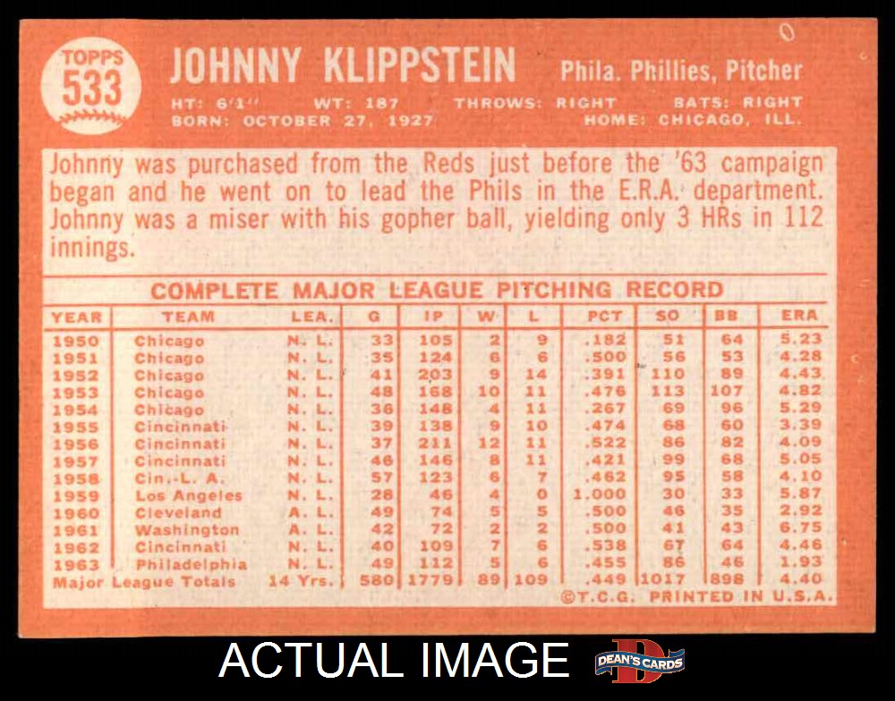 1964 Topps # 104 Art Mahaffey Phillies Signed Autograph Card -bc