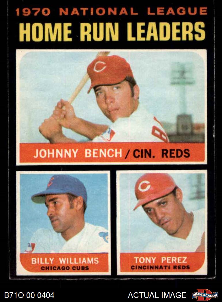 1971 O-Pee-Chee #66 - Johnny Bench / Tony Perez / Billy Williams NL HR  Leaders 6 - EX/MT
