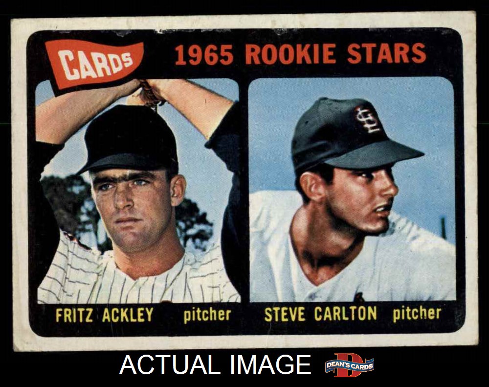 1965 Topps #477 Steve Carlton / Fritz Ackley Cardinals RCs RC HOF 2 - GOOD - Picture 2 of 29