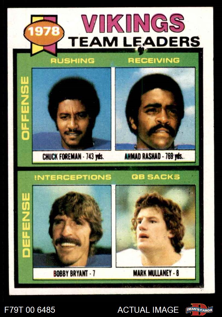 1979 Topps #432 - Chuck Foreman / Ahmad Rashad / Bobby Bryant / Mark  Mullaney Vikings Team Leaders & Checklist 6 - EX/MT