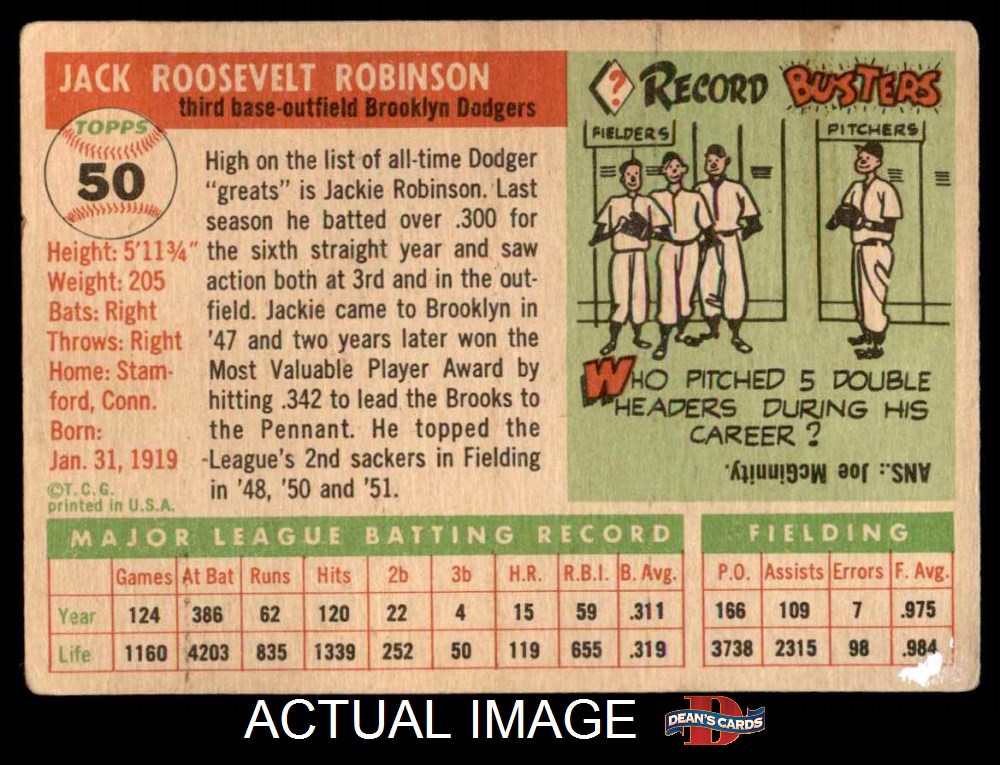 1955 Topps Brooklyn Dodgers Team Set