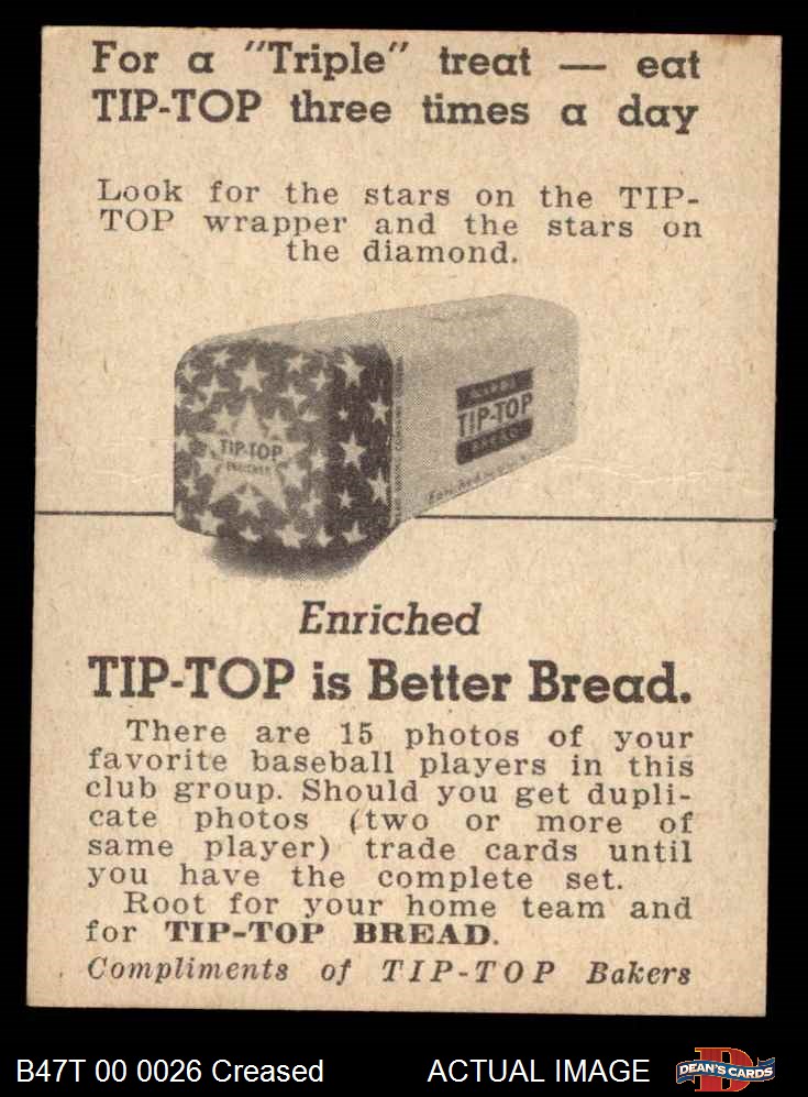 1947 Tip Top Bread Birdie Tebbetts