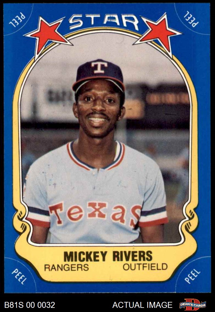 1981 Fleer Star Stickers #32 Mickey Rivers 8 - NM/MT