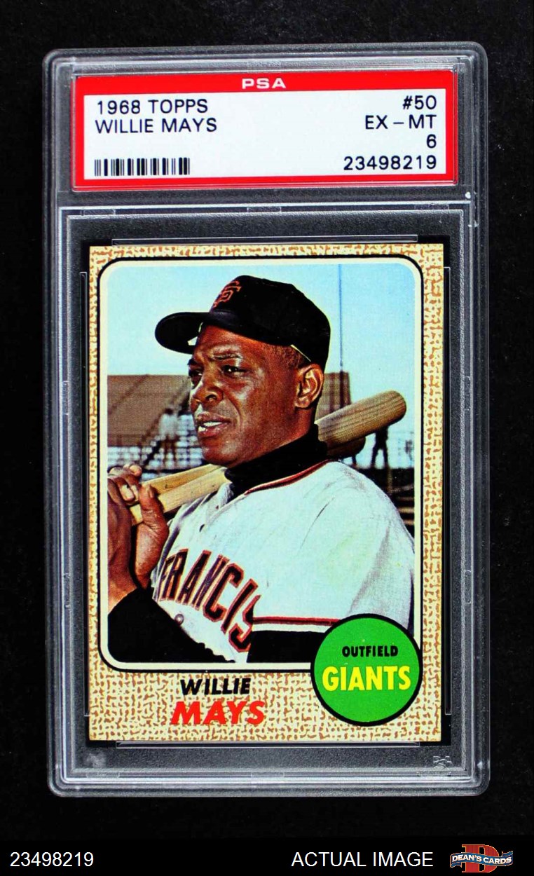 50 Willie Mays - 1968 Topps Baseball Cards (Star) Graded PSA 5