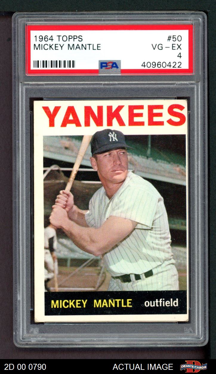 MICKEY MANTLE - New York Yankees - 1964 Topps Card #50 - This is an  absolutely PERFECT reprint.