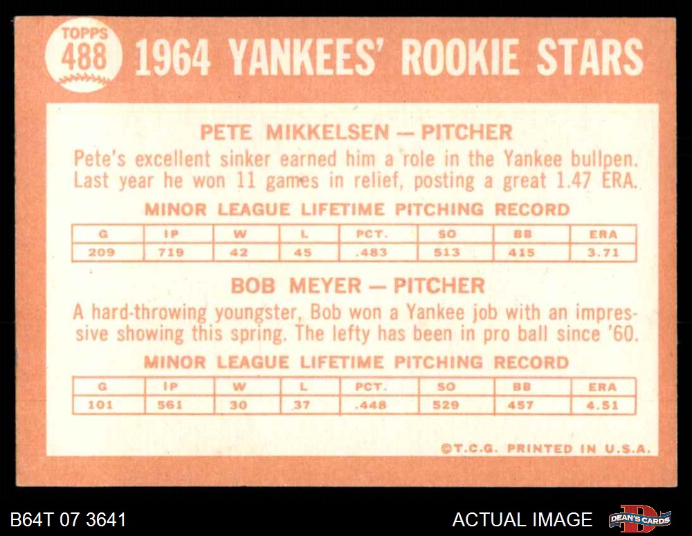 1964 Topps New York Yankees Team Set