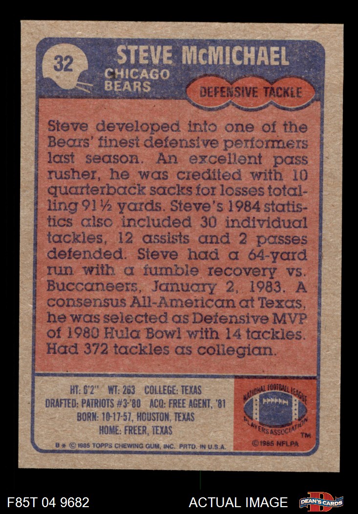 1985 Topps All Pro #24 Richard Dent Rc Bears Hof Psa 8.5