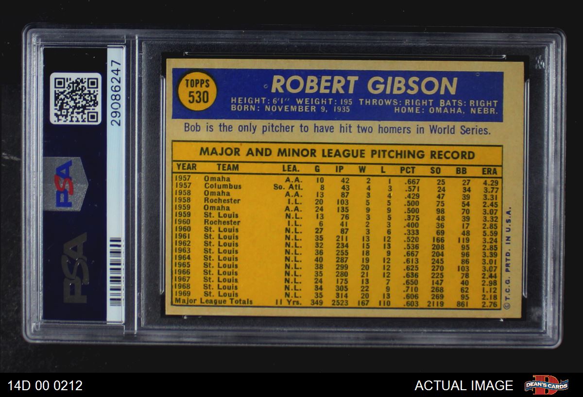 1970 Topps #530 Bob Gibson