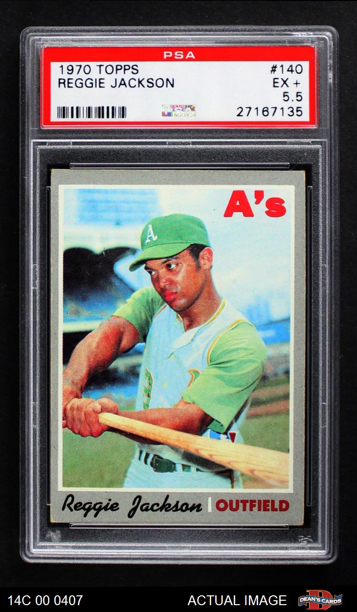 Lot - 1970 Topps #140 Reggie Jackson Oakland Athletics Baseball Card