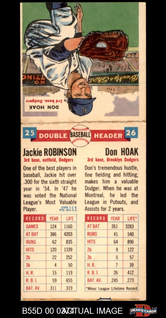 1955 Topps Doubleheaders Jackie Robinson-25 (Don Hoak-26)