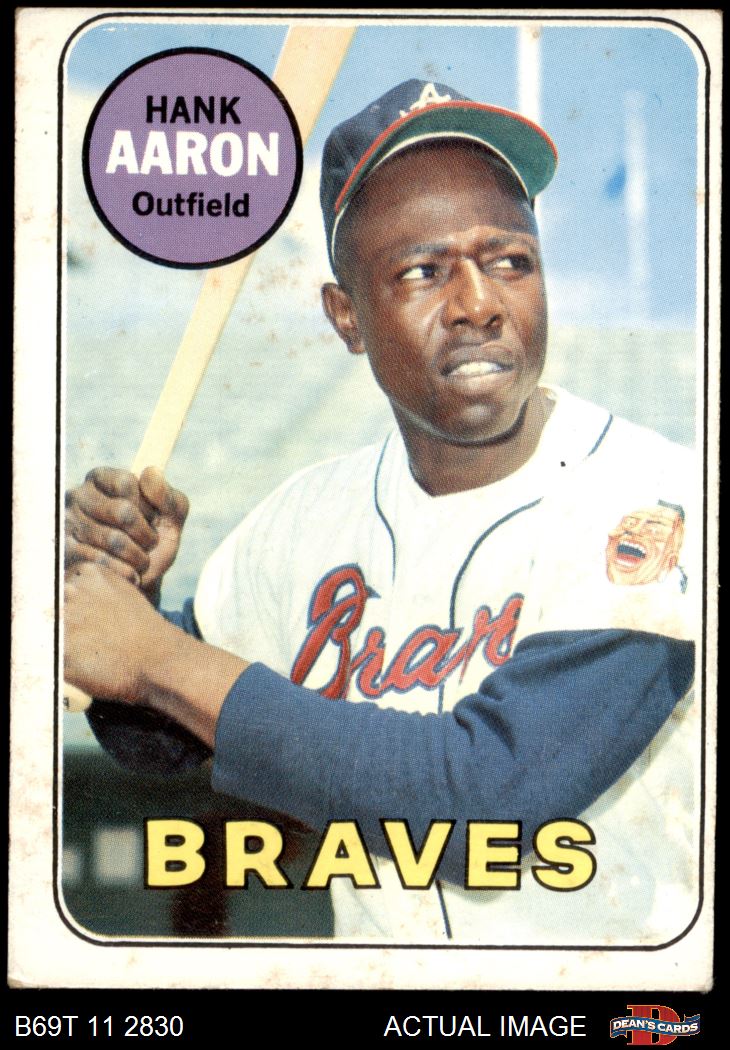 1969 Topps #100 Hank Aaron Atlanta Braves Baseball Card