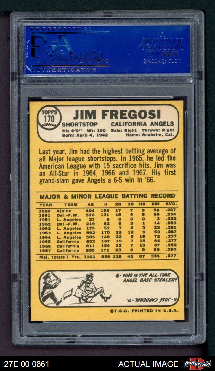 1968 Topps #170 Jim Fregosi PSA 8 Values - MAVIN