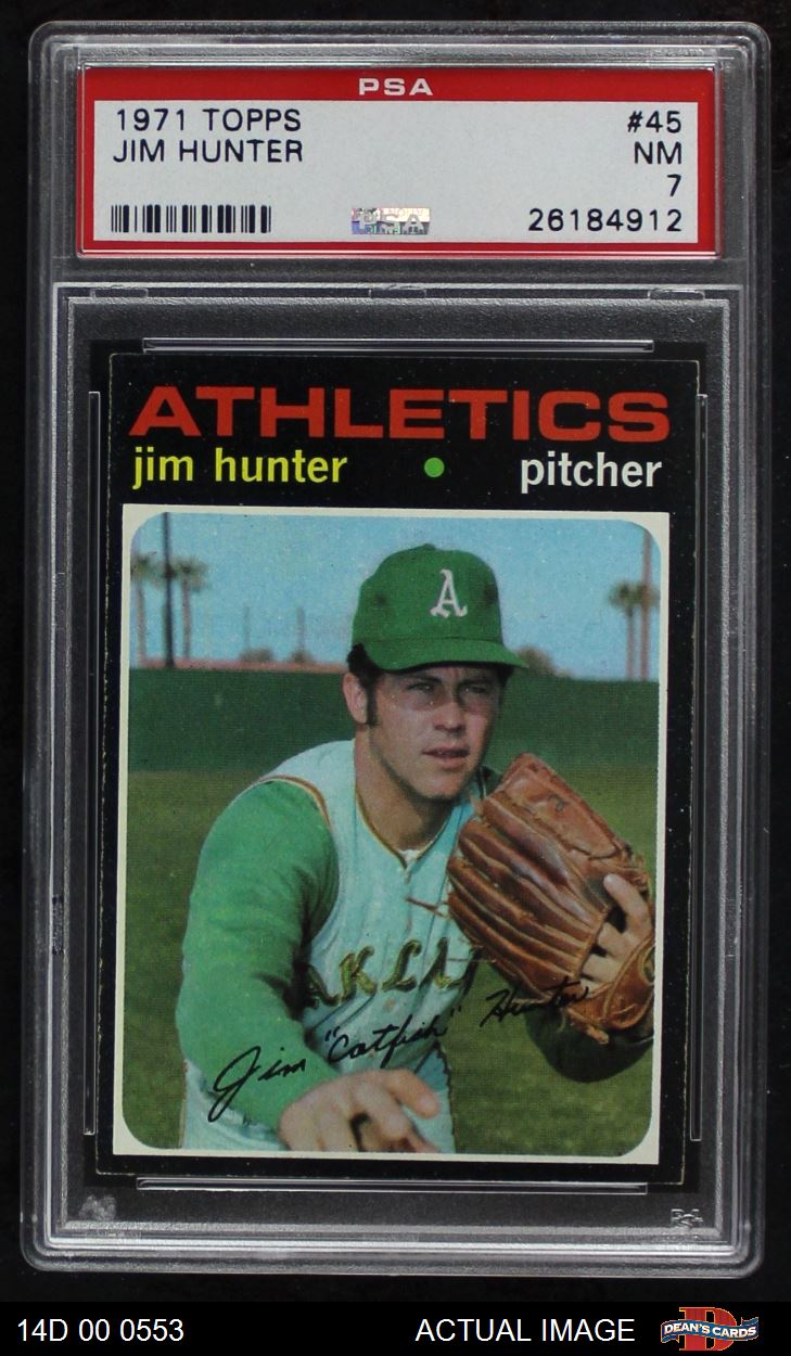 Jim Hunter 1971 Topps #45 Catfish, Athletics, World Series, Yankees –