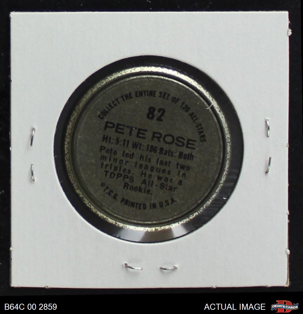  1964 Topps Metal Coins (Baseball) Card# 82 Pete Rose