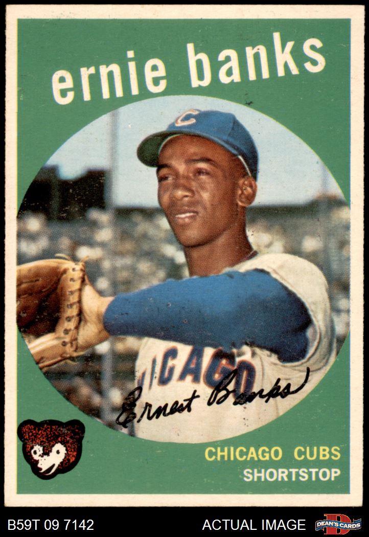 1959 Topps #350 Ernie Banks Chicago Cubs Baseball Card Sgc 7 Nm