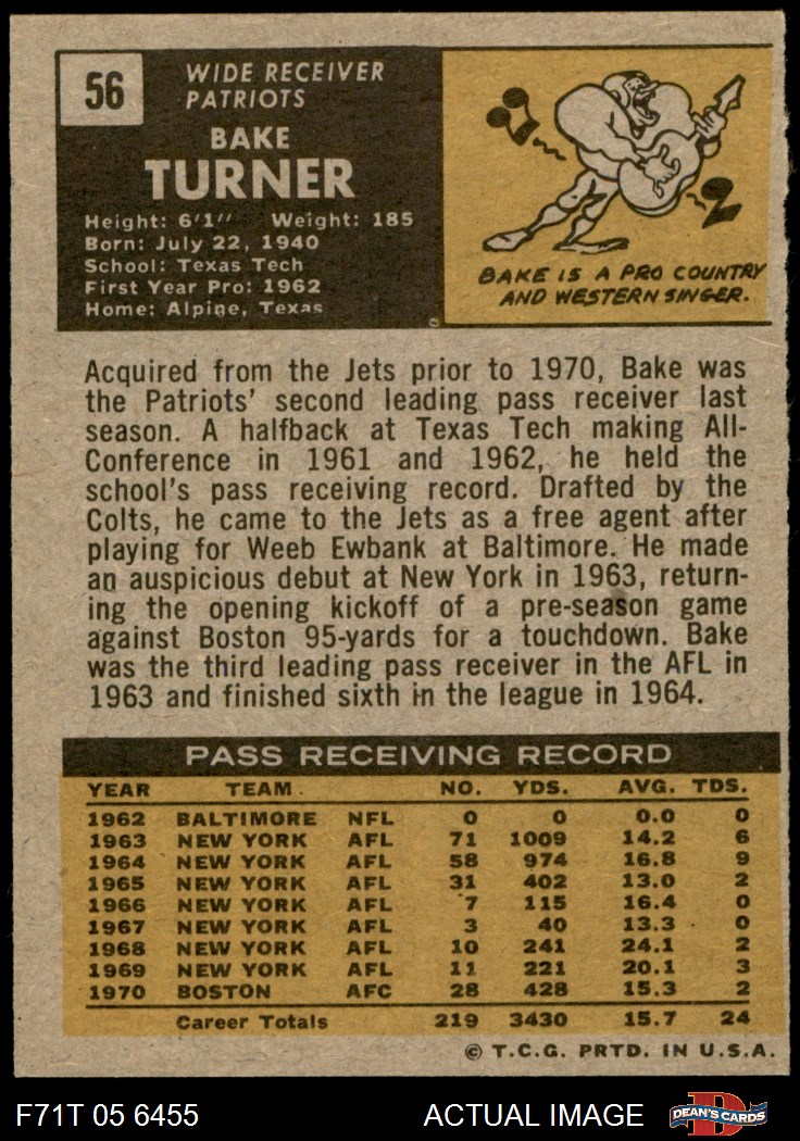 1971 Topps #56 Bake Turner