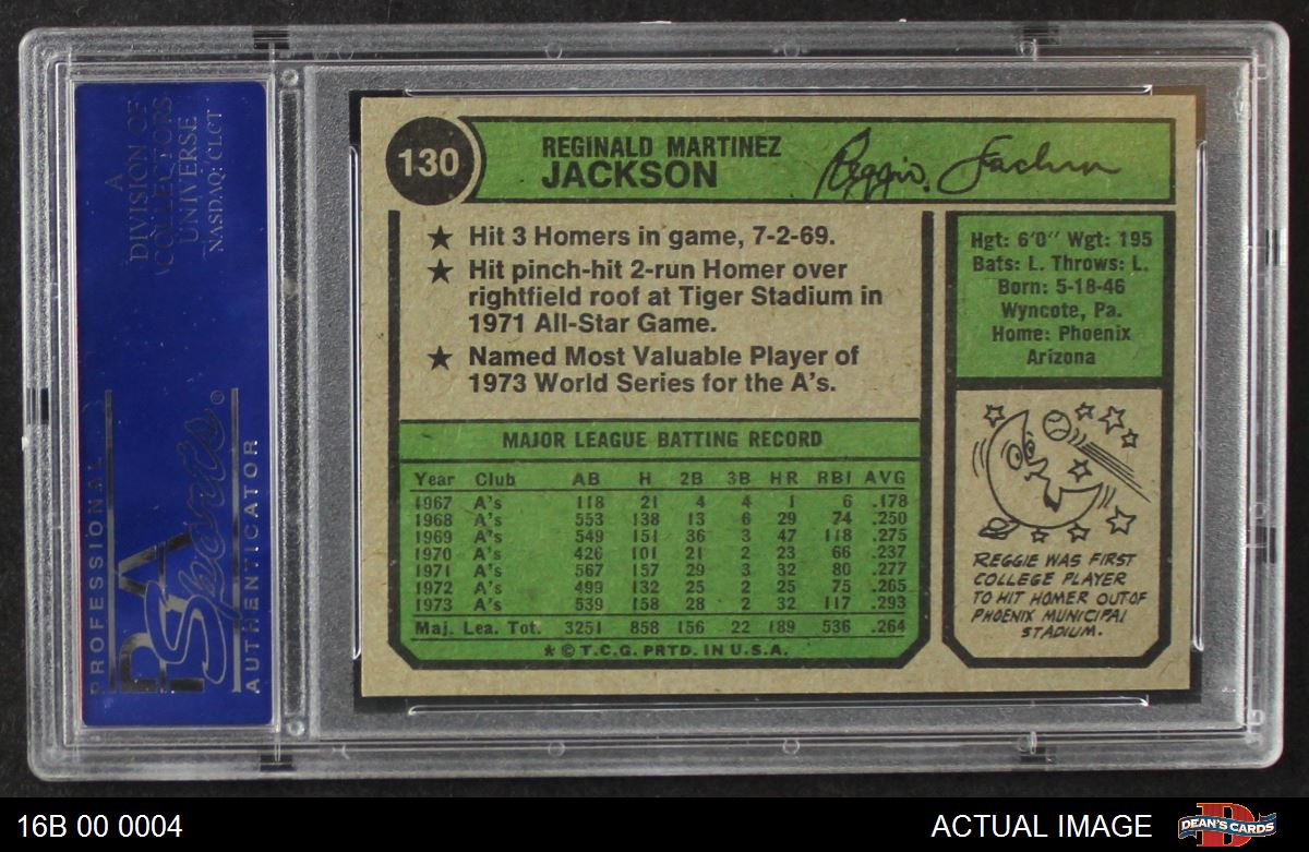 1974 Topps Baseball Card #130 Reggie Jackson