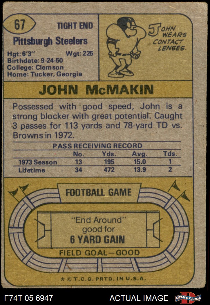1974 Topps #67 John McMakin 1.5 - FAIR
