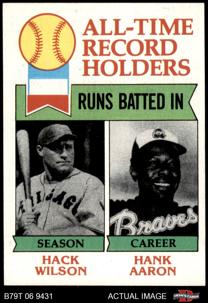 1979 Topps #412 All-Time Record Holders - RBI Hack Wilson / Hank Aaron