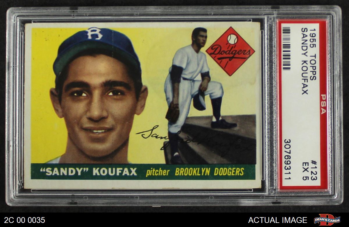A Partial Set of 1955 Topps Baseball Cards Including Sandy Koufax