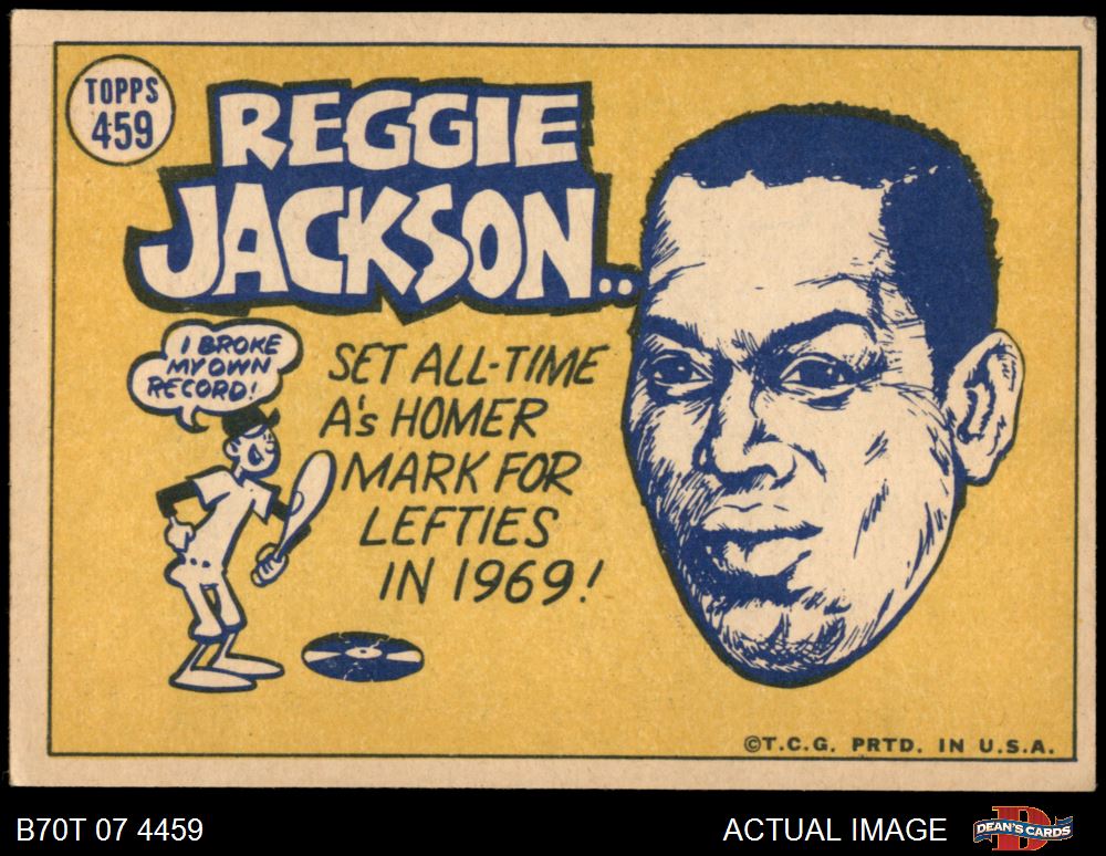 Lot - 1970 Topps #140 Reggie Jackson Oakland Athletics Baseball Card